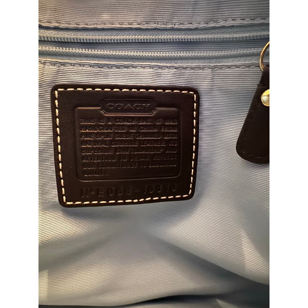 Y2K Coach Hampton Legacy Tote in Baby Blue Suede - Picture 2 of 10